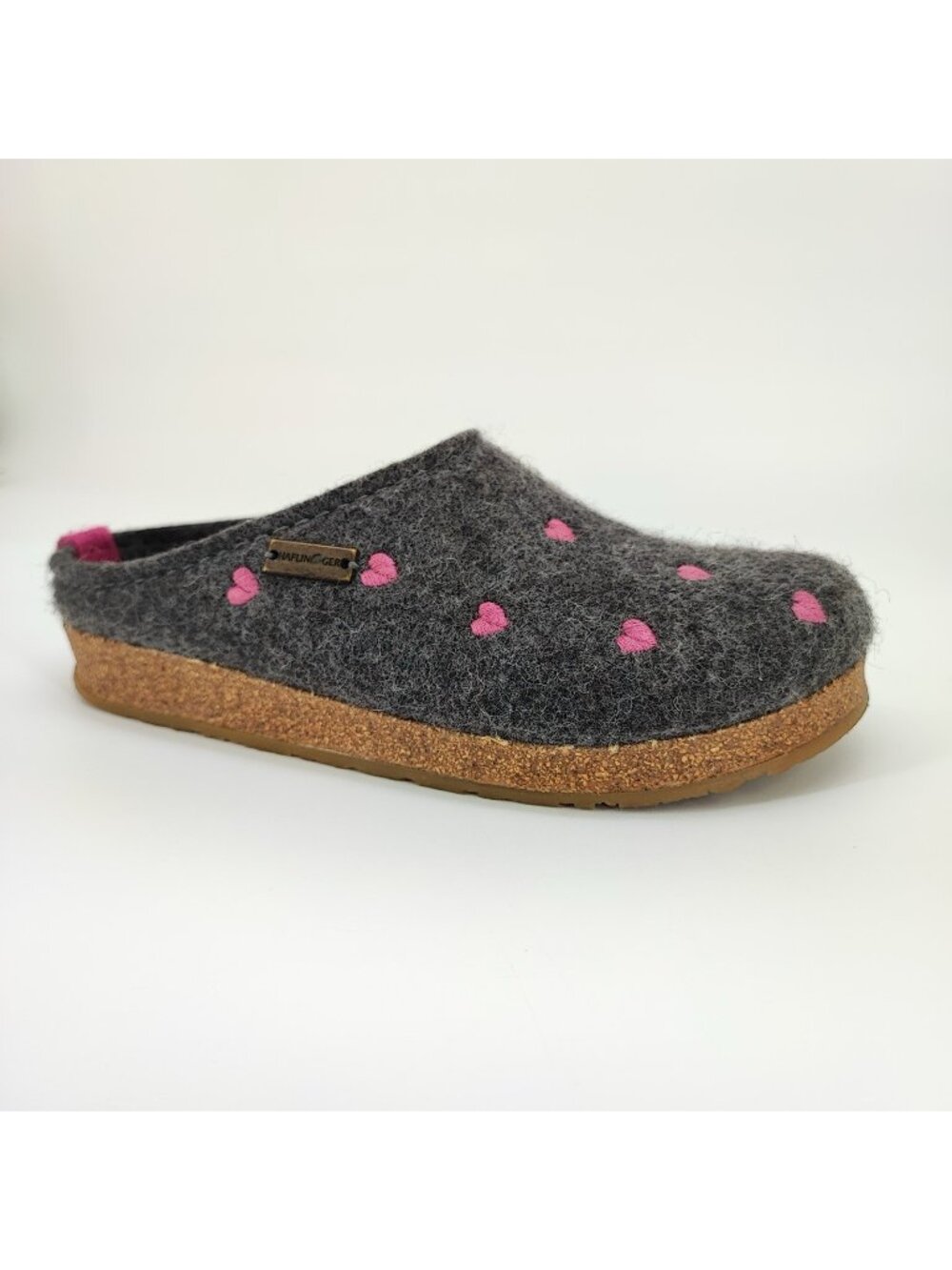 Haflinger Grizzly Cuoricini Women's Size 7.5 US Clogs Wool Felt Grey